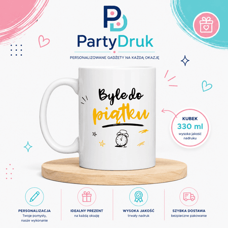 KUBEK PREZENT Z IMIENIEM PERSONALIZOWANY SMIESZNY BYLE DO PIATKU IMIE