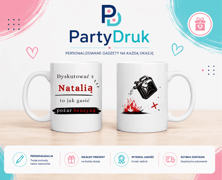 KUBEK PREZENT Z IMIENIEM PERSONALIZOWANY SMIESZNY POZAR GASIC IMIE URODZINY