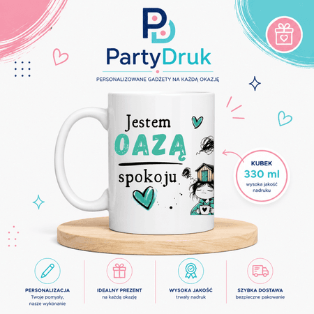 KUBEK PREZENT Z IMIENIEM PERSONALIZOWANY SMIESZNY OAZA IMIE URODZINY