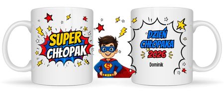 KUBEK DZIEŃ CHŁOPAKA PREZENT DLA CHŁOPAKA Z IMIENIEM PERSONALIZOWANY 330 ml
